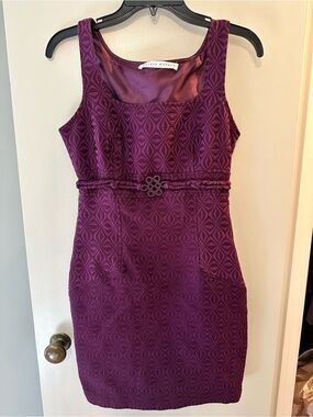 Susana Monaco Deep Plum Textured Sleeveless Mini Dress